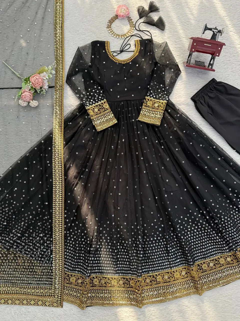 Elegant Butterfly Net Anarkali Set for Festive and Wedding Wear