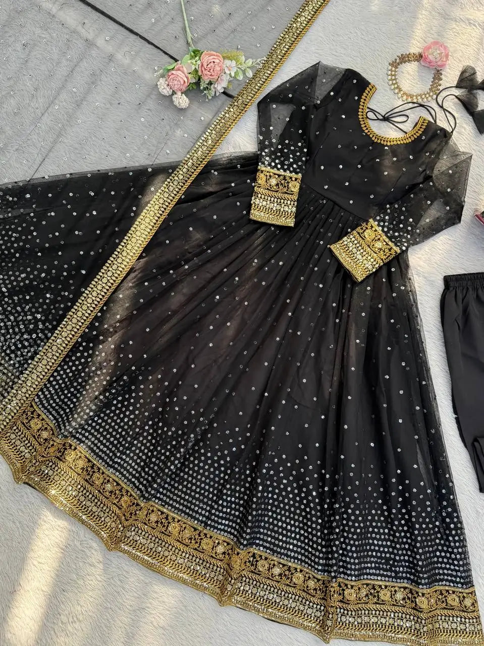 Elegant Butterfly Net Anarkali Set for Festive and Wedding Wear