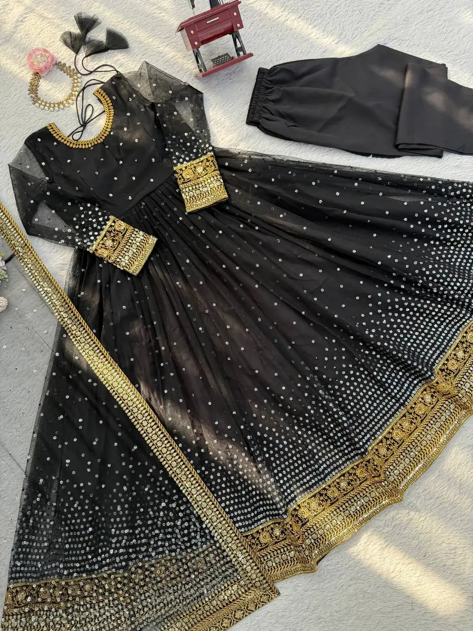 Elegant Butterfly Net Anarkali Set for Festive and Wedding Wear