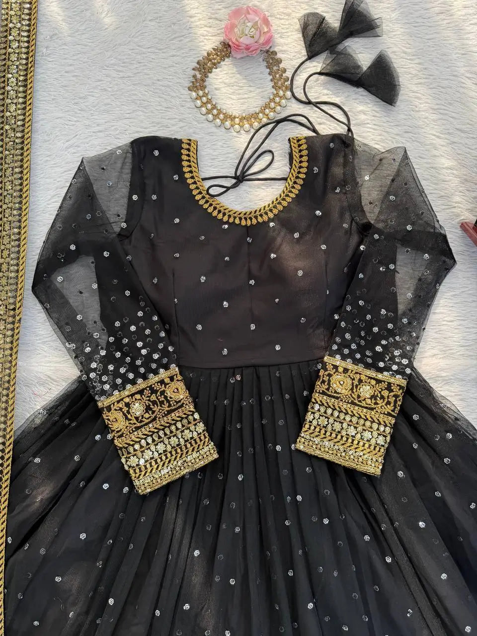 Elegant Butterfly Net Anarkali Set for Festive and Wedding Wear