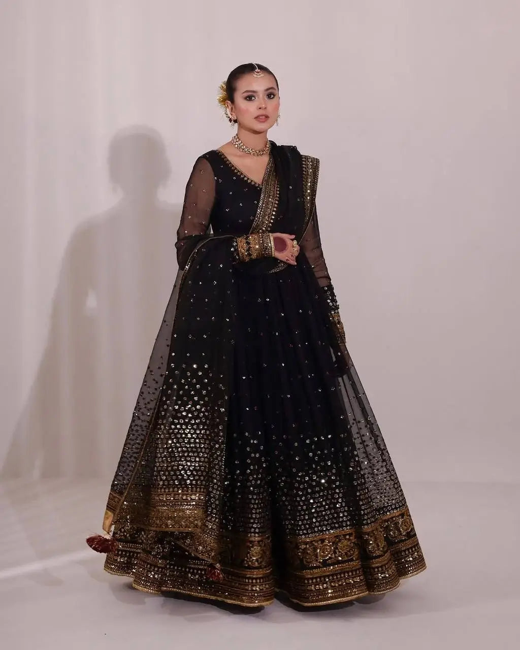 Elegant Butterfly Net Anarkali Set for Festive and Wedding Wear