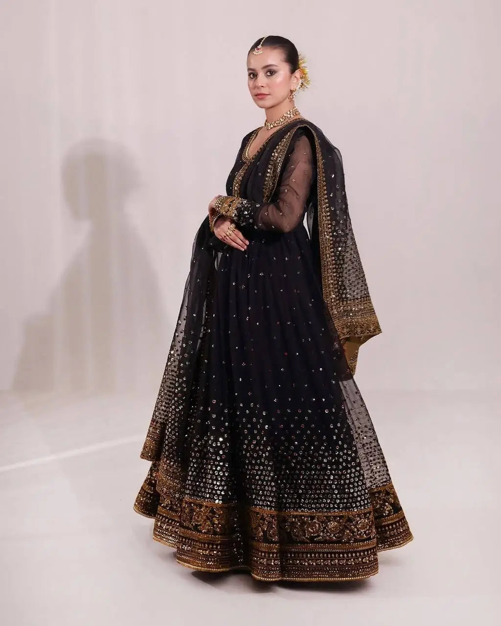 Elegant Butterfly Net Anarkali Set for Festive and Wedding Wear