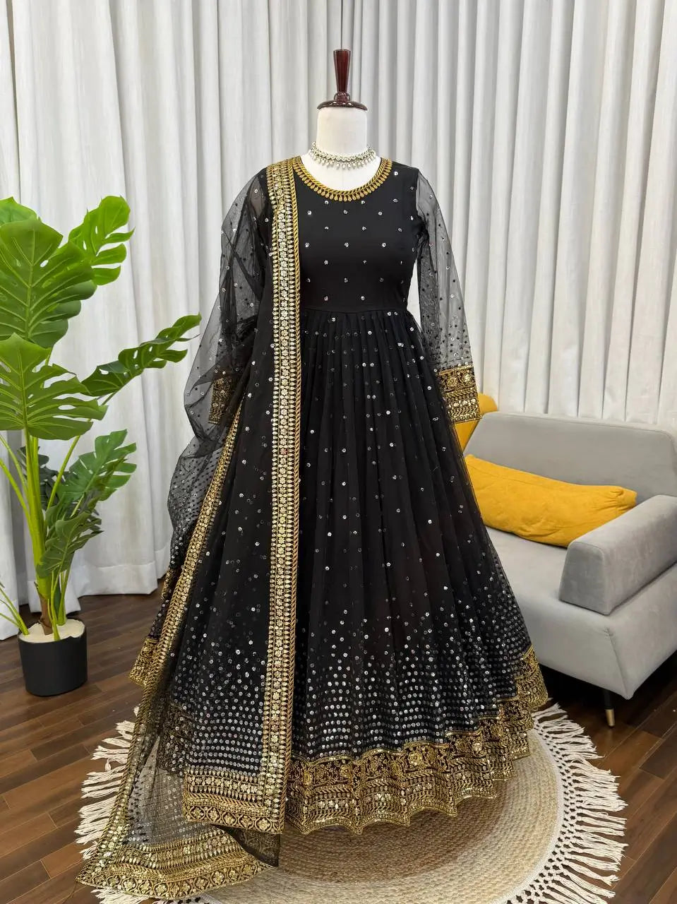 Elegant Butterfly Net Anarkali Set for Festive and Wedding Wear