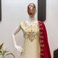 Elegant Butterfly Net Embroidered Top & Plazzo Set