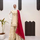 Elegant Butterfly Net Embroidered Top & Plazzo Set
