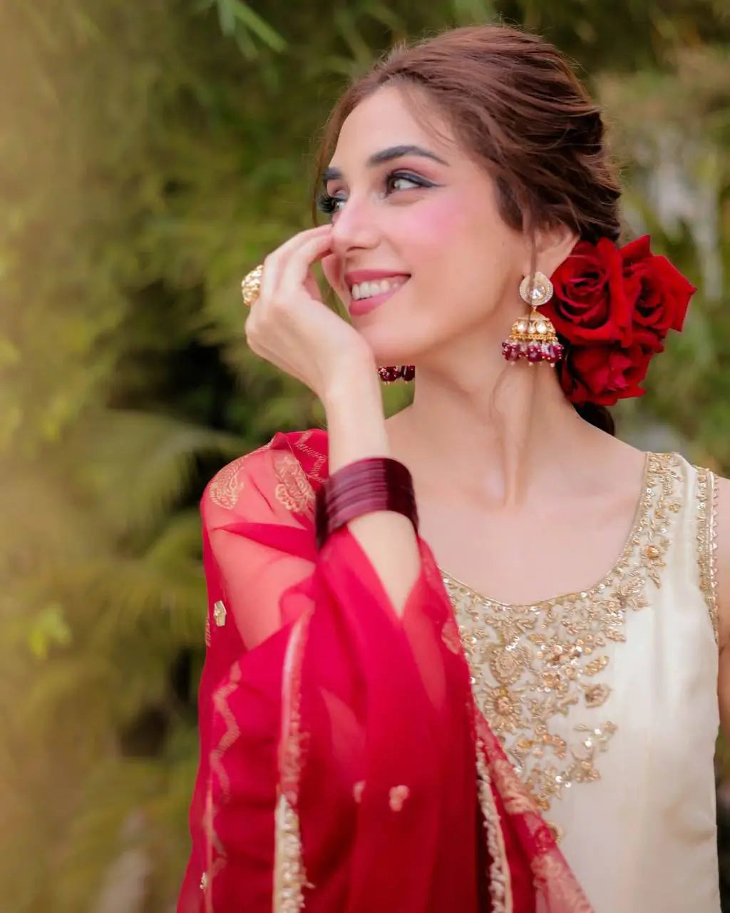 Elegant Butterfly Net Embroidered Top & Plazzo Set