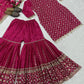 Elegant Chinnon Silk Sharara Suit for Festive and Wedding Wear