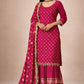 Elegant Chinnon Silk Sharara Suit for Festive and Wedding Wear