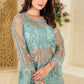 Elegant Chinon Embroidered Top Sharara Set with Lace & Latkan Detail