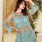 Elegant Chinon Embroidered Top Sharara Set with Lace & Latkan Detail