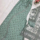 Elegant Chinon Embroidered Top Sharara Set with Lace & Latkan Detail