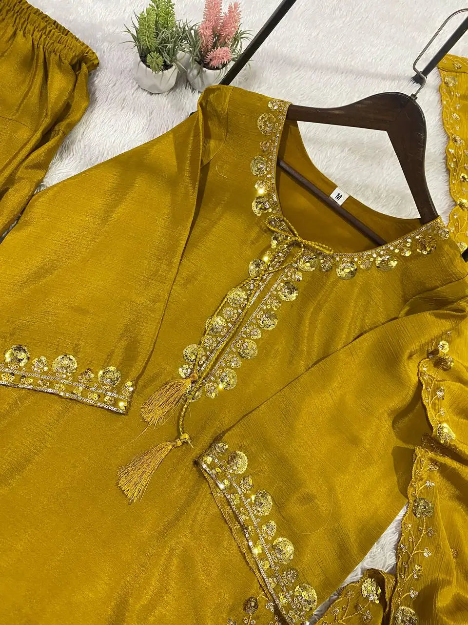 Elegant Chinon Farshi Suit Set for Festive and Wedding Wear