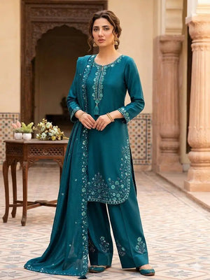 Elegant Chinon Farshi Suit Set for Festive and Wedding Wear