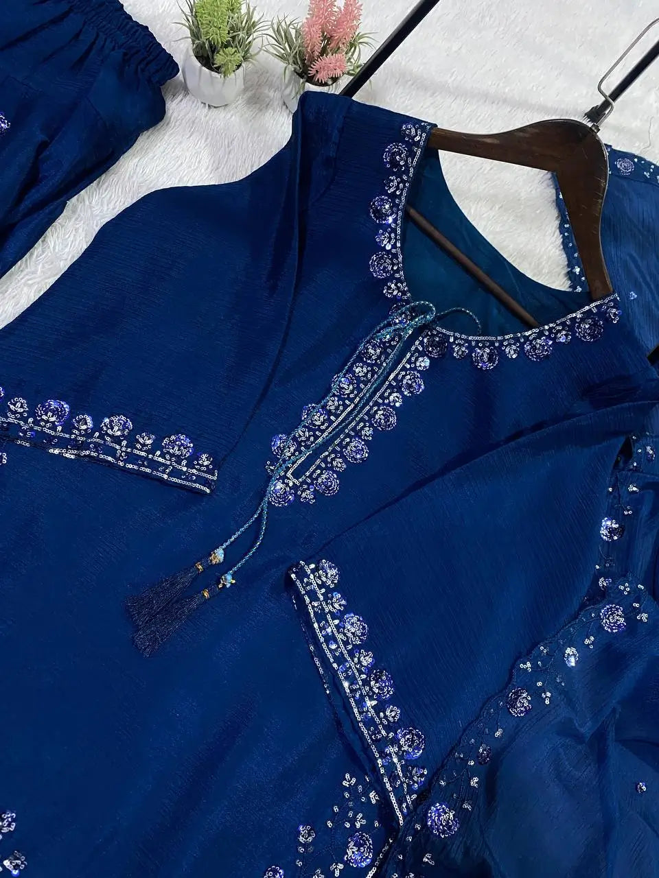 Elegant Chinon Farshi Suit Set for Festive and Wedding Wear