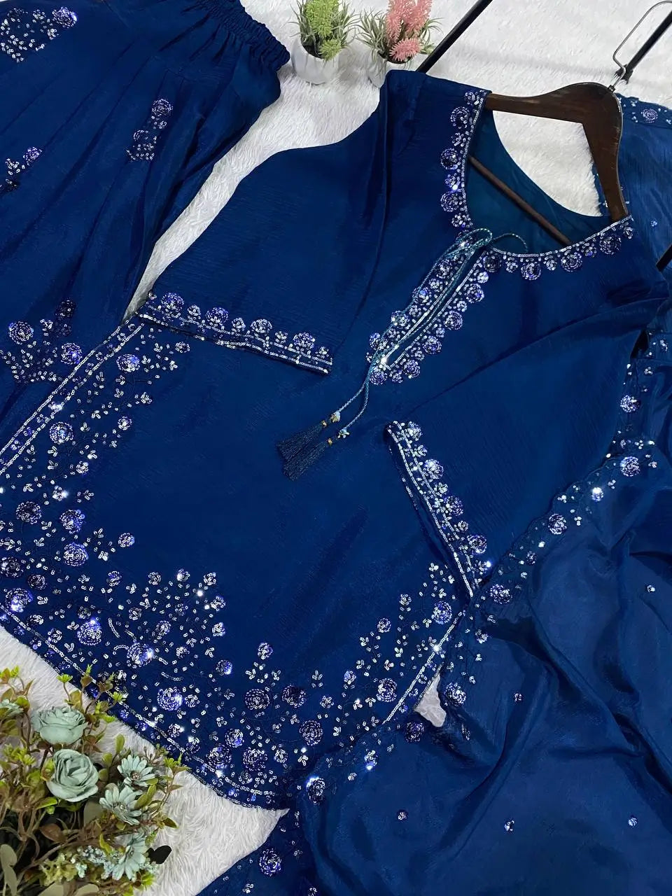 Elegant Chinon Farshi Suit Set for Festive and Wedding Wear