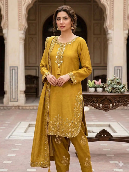 Elegant Chinon Farshi Suit Set for Festive and Wedding Wear