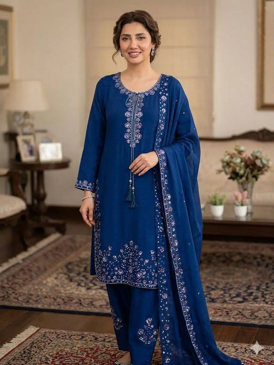 Elegant Chinon Farshi Suit Set for Festive and Wedding Wear