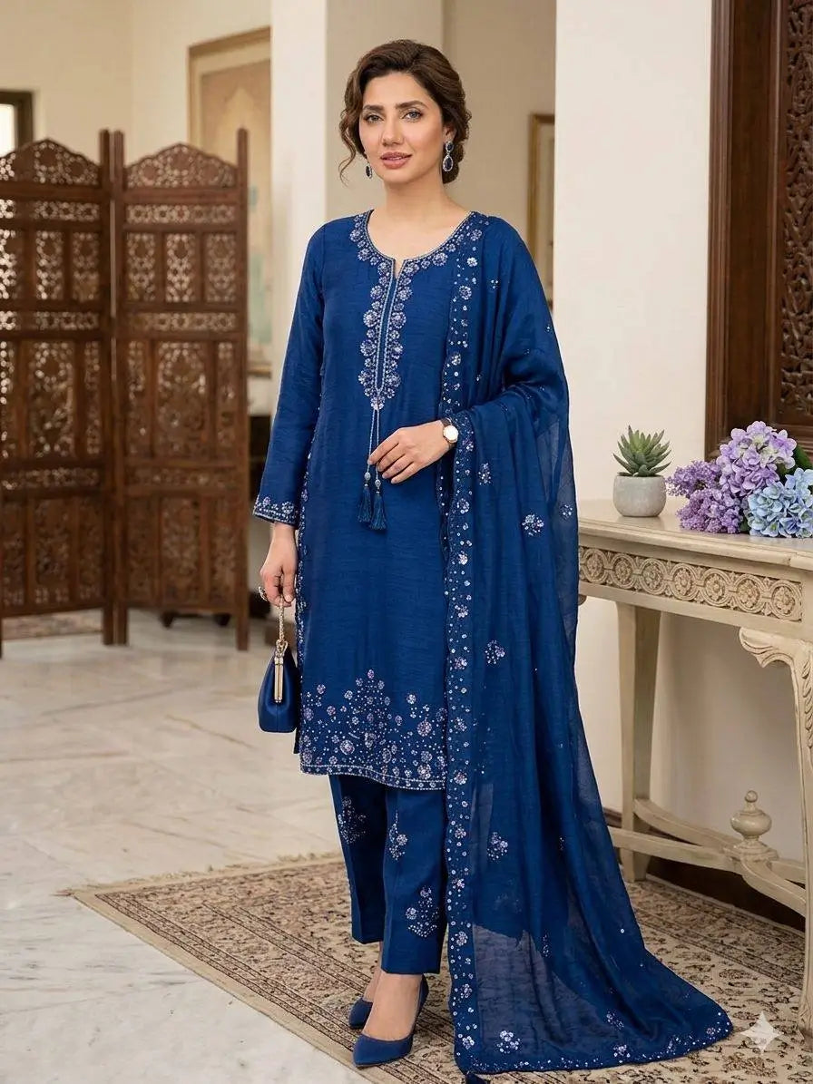 Elegant Chinon Farshi Suit Set for Festive and Wedding Wear