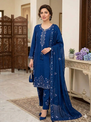 Elegant Chinon Farshi Suit Set for Festive and Wedding Wear