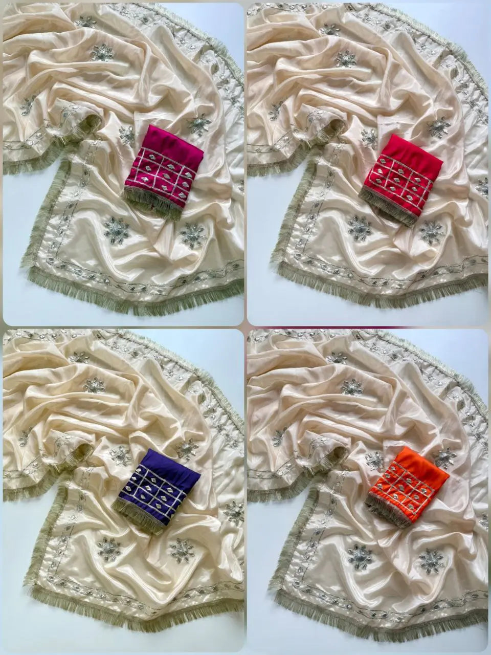 Elegant Chinon Kachi Gotta Lace Border Saree for Festive and Wedding Wear
