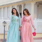 Elegant Chinon Printed Gown for Festive and Occasion Wear