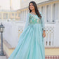 Elegant Chinon Printed Gown for Festive and Occasion Wear