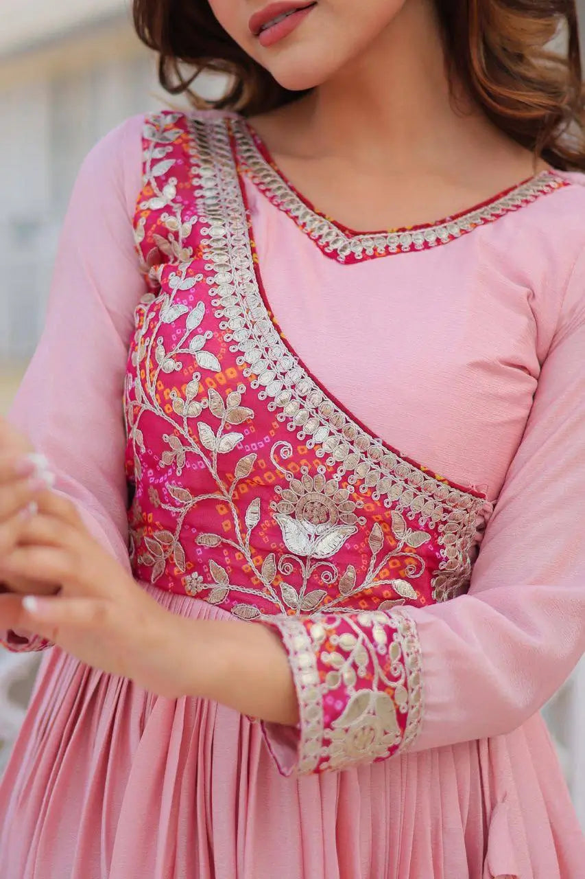 Elegant Chinon Printed Gown for Festive and Occasion Wear