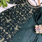 Elegant Chinon Semi Beads Embroidered Kurti Palazzo Set for Festive and Wedding Wear