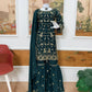 Elegant Chinon Semi Beads Embroidered Kurti Palazzo Set for Festive and Wedding Wear