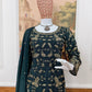Elegant Chinon Semi Beads Embroidered Kurti Palazzo Set for Festive and Wedding Wear