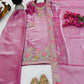 Elegant Chinon Silk Embroidered Suit Set for Festive and Wedding Wear