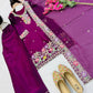 Elegant Chinon Silk Embroidered Suit Set for Festive and Wedding Wear