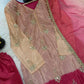 Elegant Chinon Silk Handwork Suit Set for Festive and Party Wear