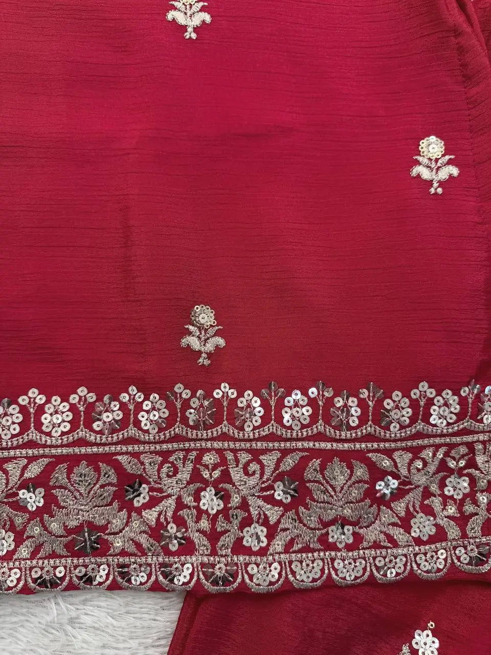Elegant Chinon Silk Plazo Set for Festive and Wedding Wear