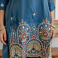 Elegant Cosmos Shimmer Kurti Pant Set for Festive and Occasion Wear