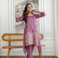 Elegant Cosmos Shimmer Kurti Pant Set for Festive and Occasion Wear