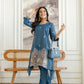 Elegant Cosmos Shimmer Kurti Pant Set for Festive and Occasion Wear