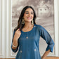 Elegant Cosmos Shimmer Kurti Pant Set for Festive and Occasion Wear