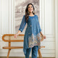 Elegant Cosmos Shimmer Kurti Pant Set for Festive and Occasion Wear