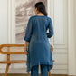 Elegant Cosmos Shimmer Kurti Pant Set for Festive and Occasion Wear