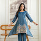 Elegant Cosmos Shimmer Kurti Pant Set for Festive and Occasion Wear