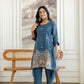 Elegant Cosmos Shimmer Kurti Pant Set for Festive and Occasion Wear