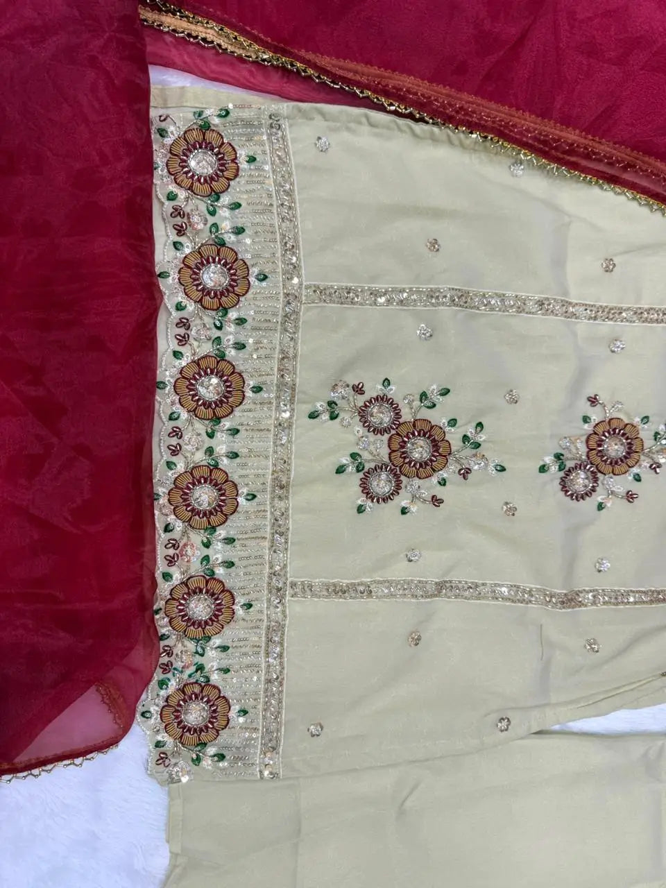 Elegant Cosmos Shimmer Kurti Plazzo Dupatta Set for Festive and Occasion Wear