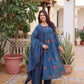 Elegant Cotton Embroidered Kurti Pant Dupatta Set for Festive and Daily Occasion Wear