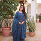 Elegant Cotton Embroidered Kurti Pant Dupatta Set for Festive and Daily Occasion Wear