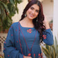 Elegant Cotton Embroidered Kurti Pant Dupatta Set for Festive and Daily Occasion Wear