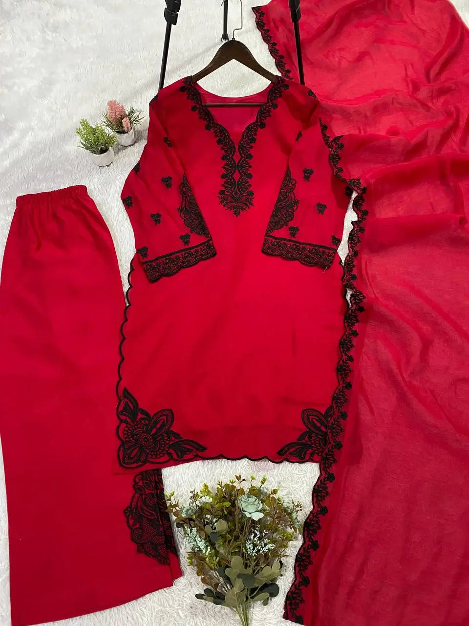 Elegant Cotton Embroidered Suit Set for Festive and Daily Wear