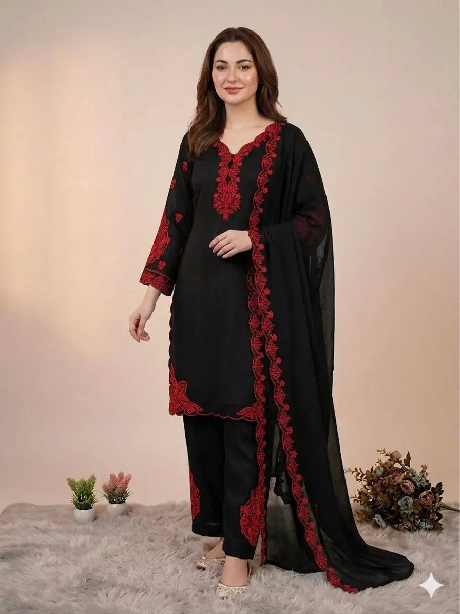 Elegant Cotton Embroidered Suit Set for Festive and Daily Wear