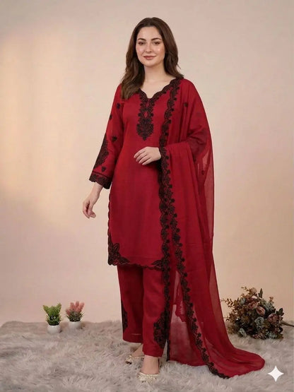 Elegant Cotton Embroidered Suit Set for Festive and Daily Wear