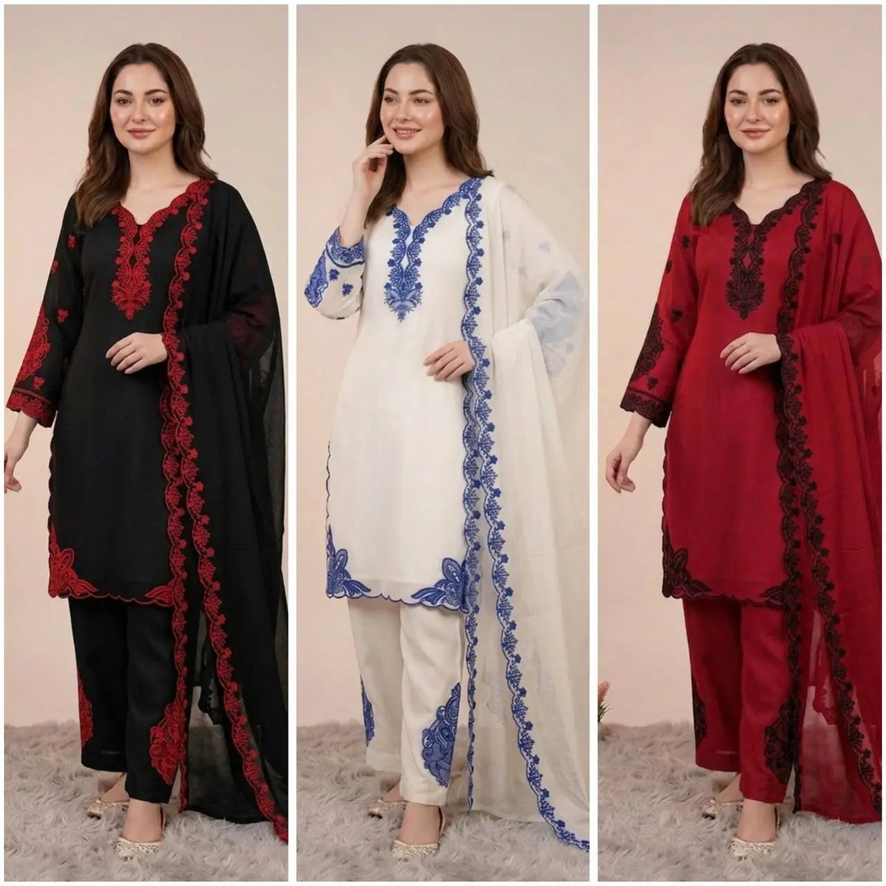 Elegant Cotton Embroidered Suit Set for Festive and Daily Wear